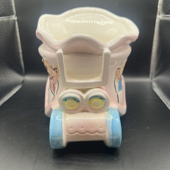 Vintage My Neil Nursery Planter Bassinet Music Box Rock a Bye Baby Pink Blue Car - Picture 4 of 16